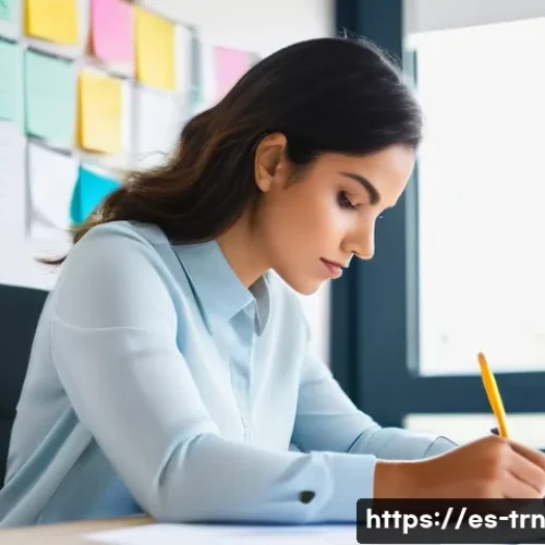 Home 32 몰입 상태에서의 목표 설정 및 성취 과정 - A focused young Hispanic professional woman sitting at a clean, well-organized home office desk in a...